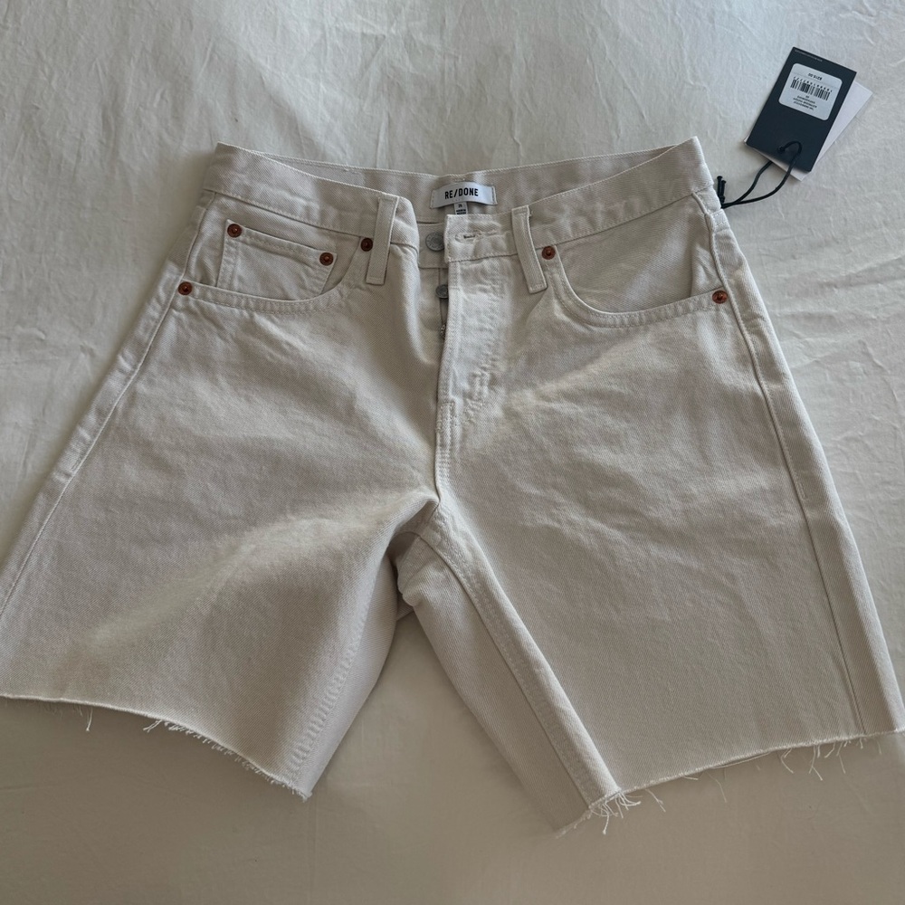 RE/DONE Vintage White Jean Shorts